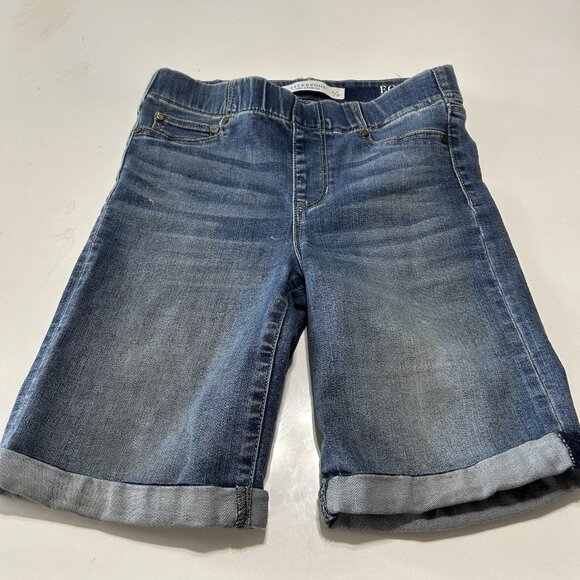 Liverpool Women's The Bermuda Pull On Denim Shorts size 0 / 25 preppy College - Picture 1 of 10